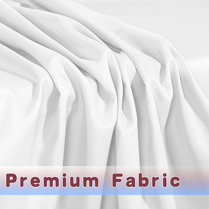 HolidayIdeas Fitted Table Clothes, 4 Pack - 48 x 24 Inch - White Rectangle Tablecloths for 4 Foot Tables, Polyester Fabric Tablecloth for Folding Table, Parties, Holiday Dinner, Wedding, Trade Show