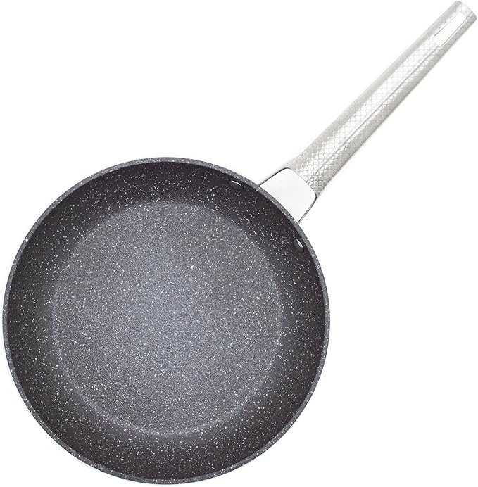 Starfrit The Rock Wave 20cm (8") Non-Stick Fry Pan with Wave.Tec Non-Slip Handle - Aluminum - Oven Safe - PFOA Free - Easy to Clean - Blue