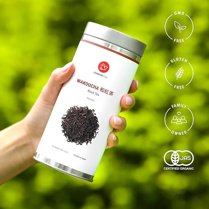 Senbird Premium Wakoucha - Japanese Black Tea - From Shizuoka, Japan - Loose Leaf Tea In Airtight Tea Tin (2.12oz/60g)