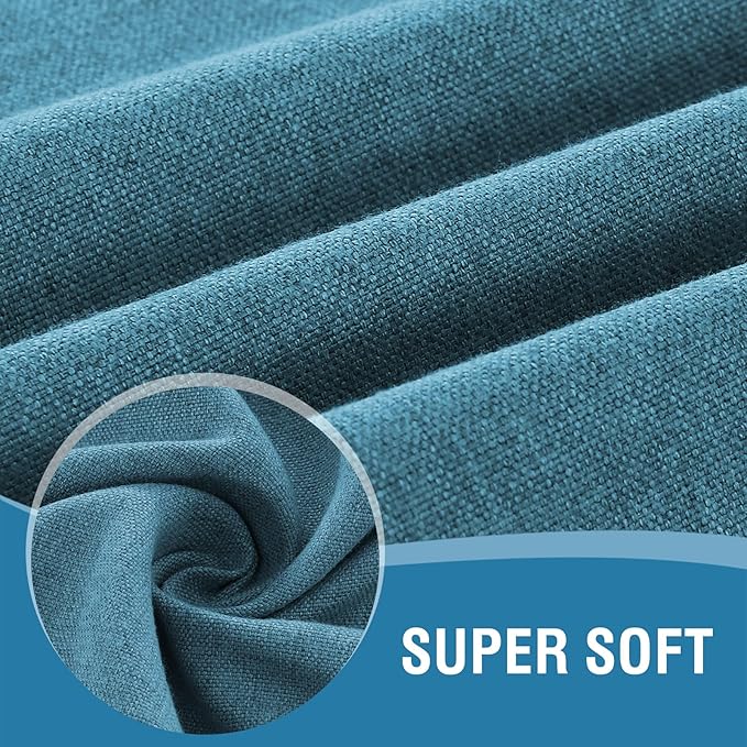 H.VERSAILTEX Linen Textured Tablecloth 54 x 80 Waterproof Decorative Table Cloth Spill-Proof Linen Look Cover for Party Table Extra Soft and Thick Fabric Wrinkle Free, Heather Storm Blue