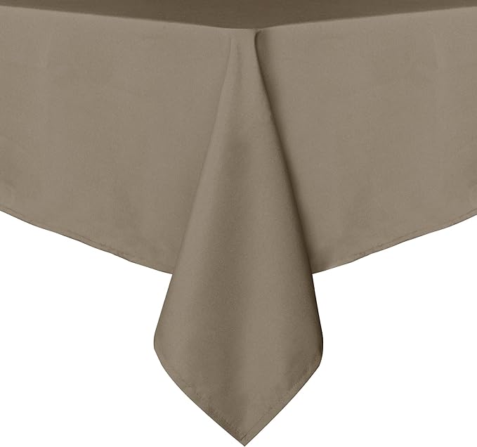 sancua Rectangle Tablecloth - 54 x 120 Inch - Stain and Wrinkle Resistant Washable Polyester Table Cloth, Decorative Fabric Table Cover for Dining Tables, Buffet Parties and Camping, Taupe
