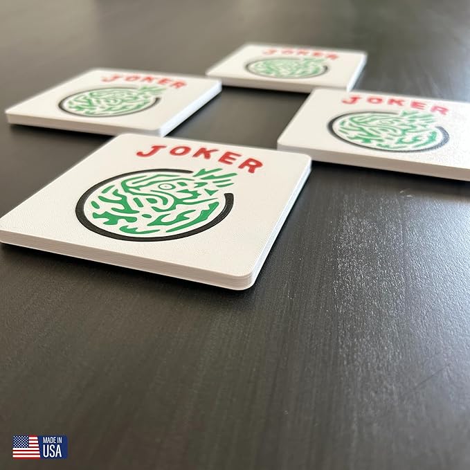 Mahjong Joker Drink Coasters, Mahjong Gift, Mah-Jongg Table Game, Tournament with Friends (Set of 4) Birthday/Hostess Durable and Stylish
