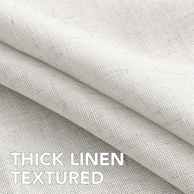 H.VERSAILTEX Linen Table Cloths Rectangle 60 x 84 Inch Premium Tablecloth Spill-Proof Waterproof Table Cover for Dining Buffet Feature Extra Soft and Thick Fabric Wrinkle Free, White