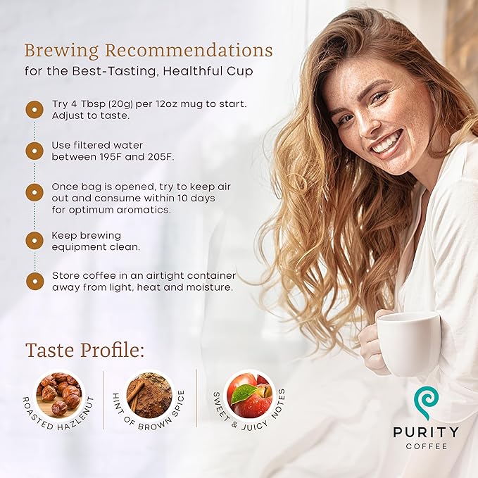 Purity Coffee PROTECT High Antioxidant Light-Medium Roast Ground (12oz Bag) | Specialty-Grade USDA Organic Arabica Blend | Third Party Tested for Mold, Mycotoxins & Pesticides