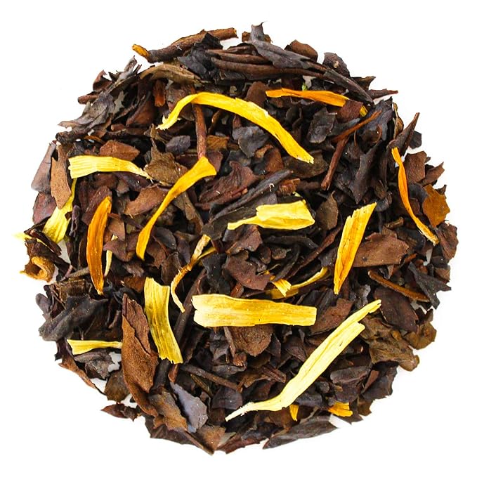 Teabloom Organic Oolong Tea, Peach Orange Loose Leaf Tea, USDA Certified Organic, Fresh Whole Leaf Blend in Reusable Gift Canister, 2.29 oz/65 g Canister Makes 35-50 Cups