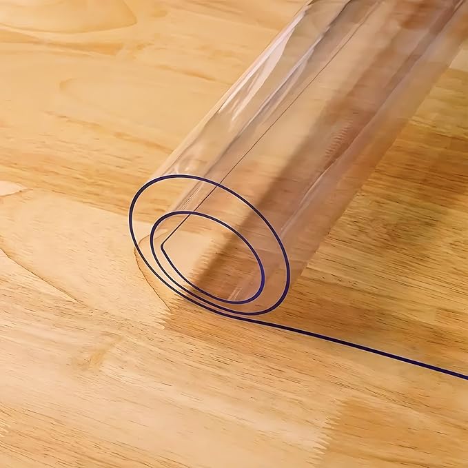 36"X54"Crystal PVC Table Cover Protector, Waterproof PVC Tablecloth, 1.5MM Thickened Rectangle Mat for Dinning, Desk, Coffee Table, Workbench, Dresser, TV-Stand, Counter