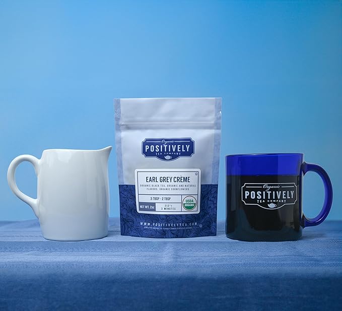 Organic Positively Tea Company, Earl Grey Crème Black Tea, Loose Leaf, 16 Ounce