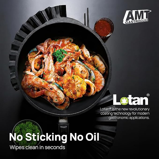 AMT Gastroguss The World´S [...] Extra Large Wok Non-Induction, Diameter 32 cm, Height 10 cm, cast Aluminium, Lotan® Non-Stick Coating, AMZN-1032S-US