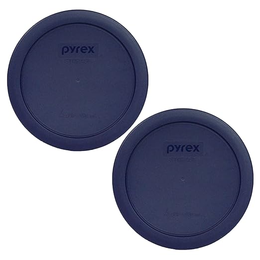 Pyrex 7201-PC 4-Cup Navy Blue Food Storage Replacement Lid (2-Pack) - Made in USA