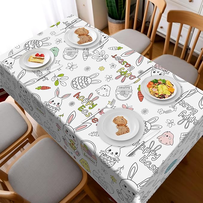 Childom 1 Pack Easter Coloring Tablecloth for Kids,Easter Crafts for Kids,54 x 108 Inch Disposable Paper Table Cover,Giant Coloring Poster for Children Gifts Games Activities Holiday Party Favors