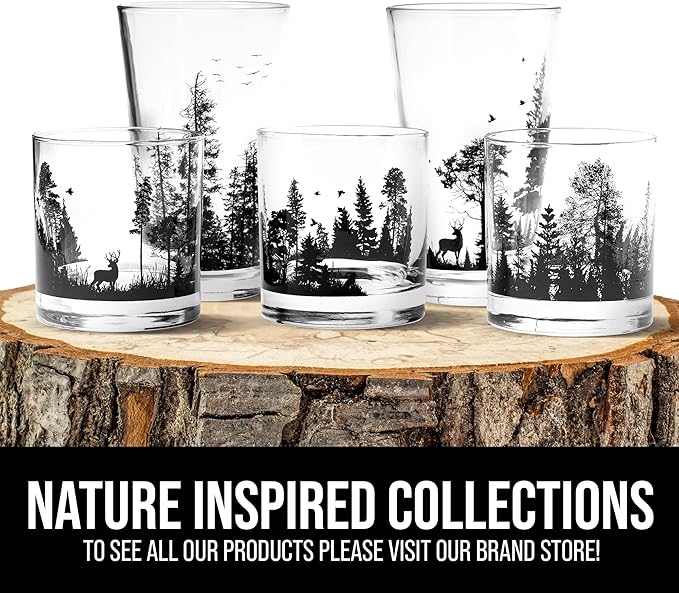 Black Lantern Nature Themed Pint Glasses Set of 2 – Pint Glasses in Unique Designs for Craft Beer Enthusiasts - Set of Two 16oz. Glasses with Octopus Tentacles Screen Print