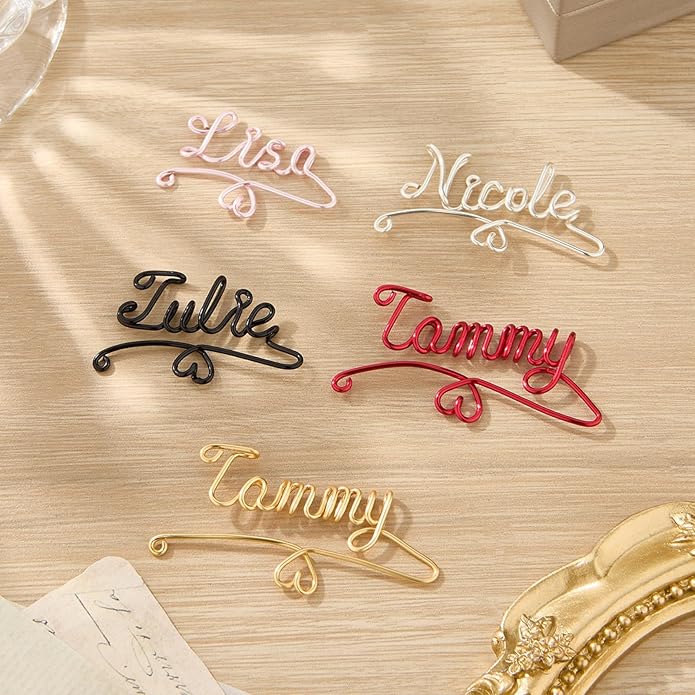 Personalized Wine Glass Charms – Custom Copper Name Markers for Drinks, Bachelorette Party Favors for Guests, Bridesmaid Gifts, Wedding, and Party Favors with Gifts Pouch