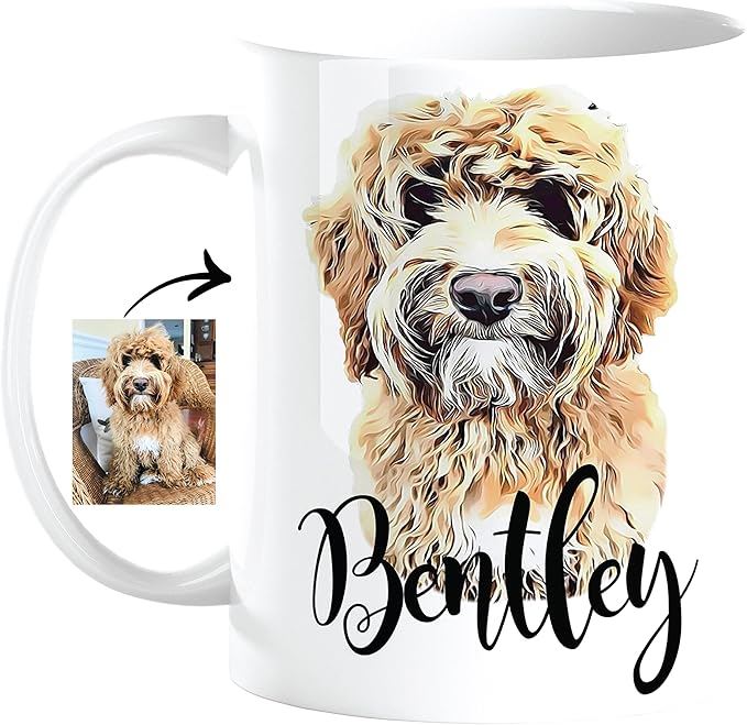 Custom Dog Mug Personalized Pet Portrait Coffee Mug, Cat Mug Photo Print 11 oz 15 oz