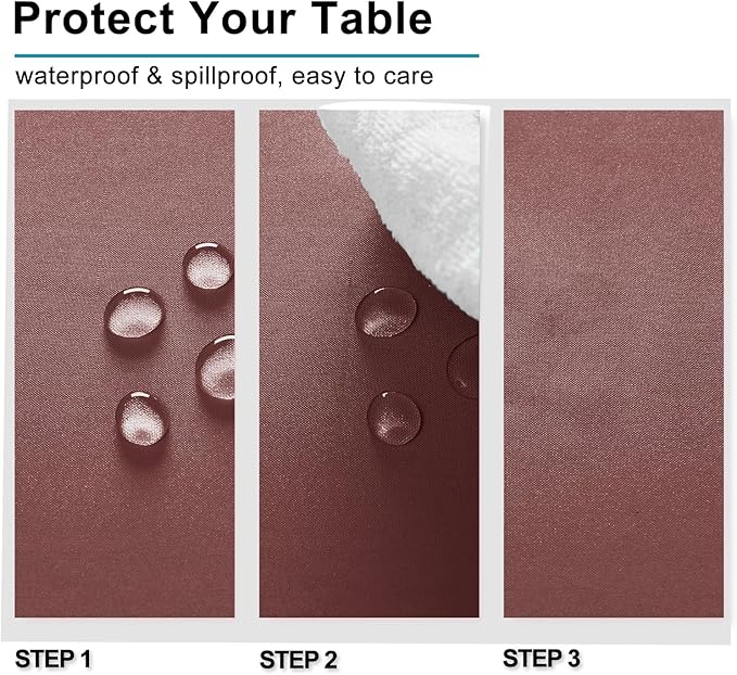 Hiasan Dusty Rose Tablecloth for Rectangle Tables - Waterproof and Spillproof Washable Fabric Table Cloth for Dining Room Kitchen Party, 60 x 120 Inch