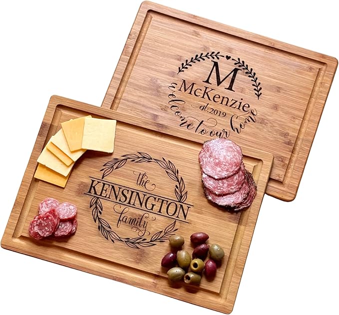 Handmade Personalized Cutting Board - Wedding, New Home, and Bridal Shower Gifts - Engraved Charcuterie Boards