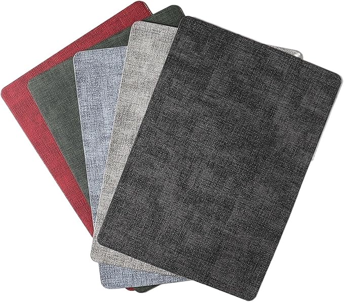 Anti Crease PU Leather Placemat Waterproof Heat- Wipeable Dining Table Mats for Home Kitchen(Circular D)