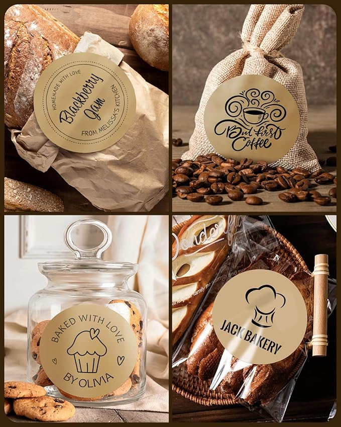 MUNBYN 3 Inch Brown Round Thermal Labels, Multi-Purpose Circle Thermal Stickers for Small Business, 500 Labels/1 Roll