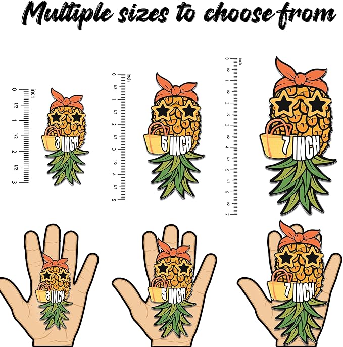 Custom Upside Down Pineapple Cruise Door Magnets Stickers Decals Magnetic Reusable Cruiser Ship Magnet for Doors Car Fridge Refrigerator Birthday Kitchen Decor