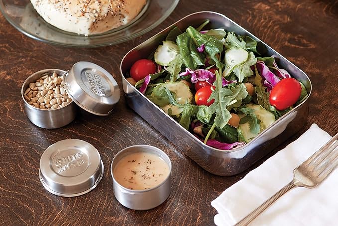 Stainless Steel Reusable Condiment and Snack Containers, Set of 3
