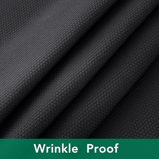 Biscaynebay Textured Fabric Round Tablecloths 70", Black Water Resistant Washable Table Cloth Circle Folding Table Covers for Dining, Kitchen, Wedding, Parties etc