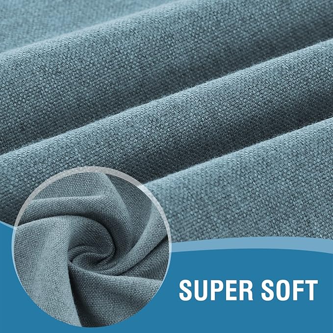 H.VERSAILTEX Linen Textured Tablecloth 60 x 120 Waterproof Decorative Table Cloth Spill-Proof Linen Look Cover for Party Table Extra Soft and Thick Fabric Wrinkle Free, Heather Stone Blue