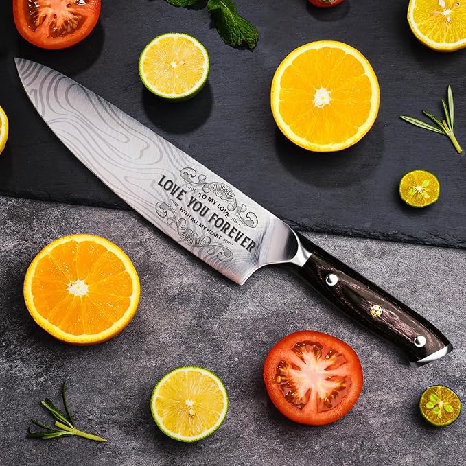 Gifts for Him Her Men Women Husband, Valentines Day Anniversary Birthday Gifts ideas for Him Her, 8 inch Professional German 1.4116 Chef Knife, Kitchen Knife Gift Set