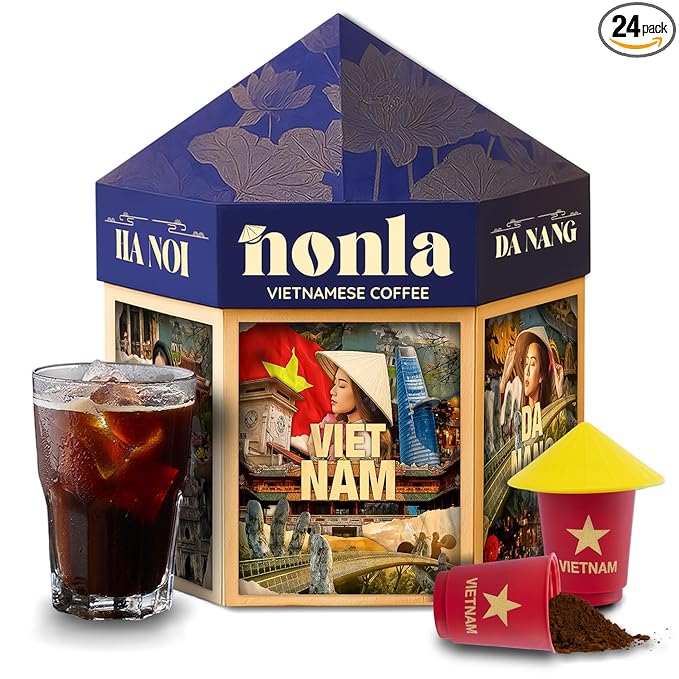 NONLA Instant Coffee Pods Gift Set, 24 Freeze-Dried Sugar Free Pods, Light to Dark Roast Levels 1-6 Sampler, Premium Instant Coffee Box, Birthday, Christmas Gift for Coffee Lovers