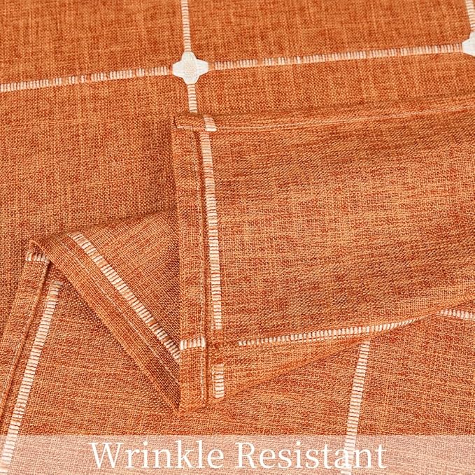 Zobesta Linen Table Cloth Square 60 x 60 Inch, Cotton Burnt Orange Linen Square Tablecloth Heavy Weight Washable Farmhouse Soft Tablecloth Outdoor, Party, Holiday, Picnic, Dining