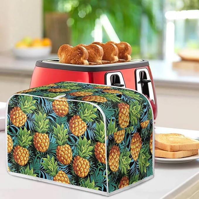 Doojoayie Pineapple Toaster Cover 2 Slice Toaster Dust Cover Oven Dustproof & Washable for Kitchen Small Appliance,Kitchen Essentials