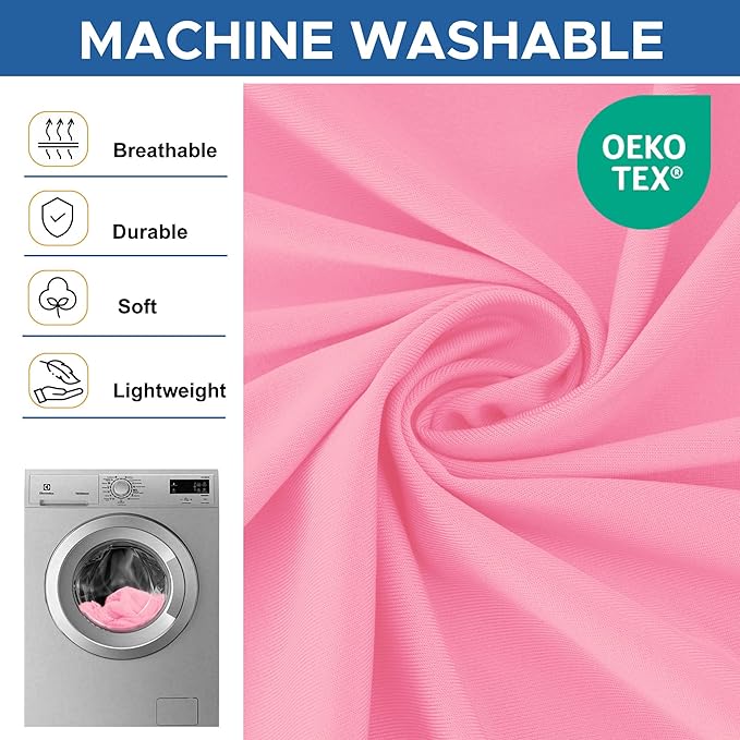 Spandex Table Cloths for 8 Foot Rectangle Tables-6 Pack Fitted Stretch Pink Table Covers-Elastic Folding Tablecloths for Party, Vendor Booth Display, Banquet Buffet Event, Craft Trade Show