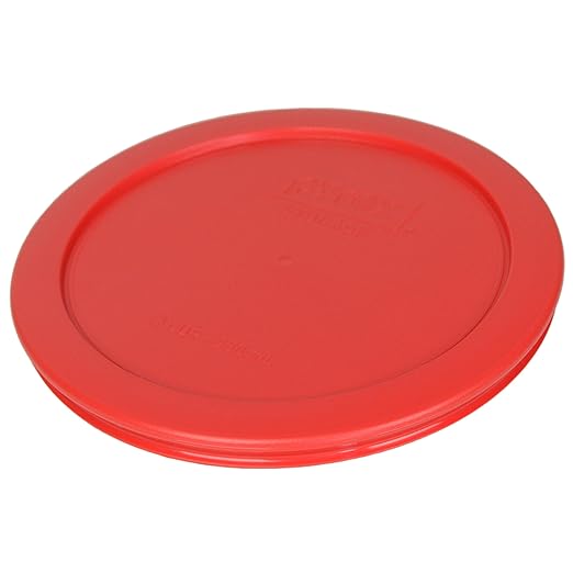 Pyrex 7201-PC 4-Cup Red Plastic Food Storage Replacement Lid (3-Pack) - Made in USA