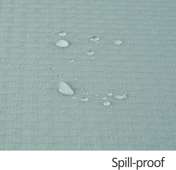 maxmill Rectangle Tablecloth Weaved Pattern Waterproof Spillproof Wrinkle Free Table Cloth, Kitchen Dining Tabletop Decoration, Fabric Table Cover for Holiday Parties, 52 x 108 Inch, Dusty Blue