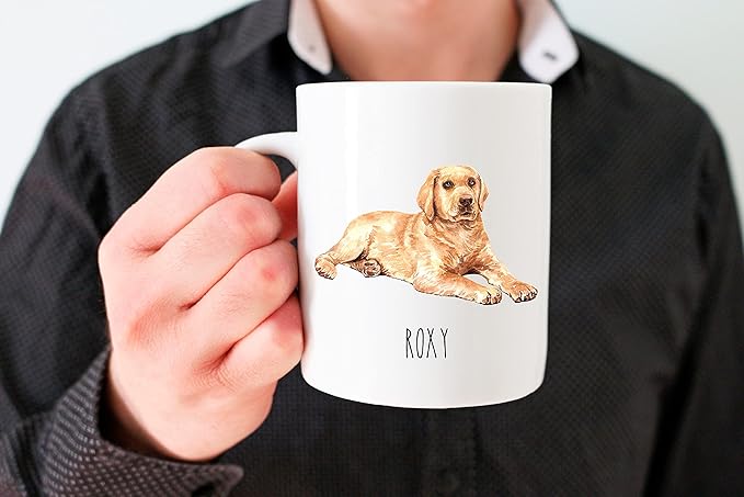 Labrador Custom Coffee Mugs with Name for Dog Mom Dad - Personalized Gifts for Best Friends - Grandma Grandpa Present (Labrador)