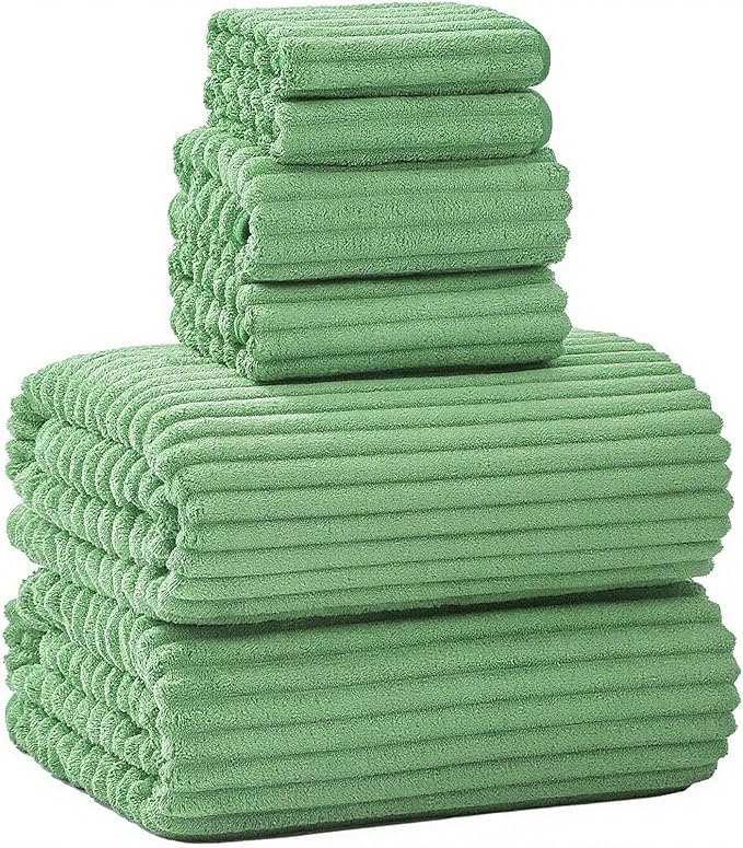 Extra Large Bath Towel Set of 6 (40"x80"),Oversized Bath Sheet Super Soft Highly Absorbent Microfibers Quick Dry Luxry Shower Towel for Bathroom Spa Gym Hotel Yoga(Sage Green, 6Piece)