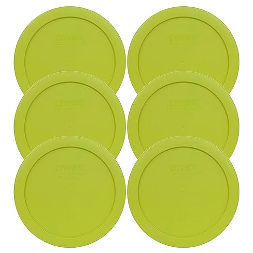 Pyrex 7201-PC 4-Cup Edamame Green Food Storage Replacement Lid (6-Pack) - Made in USA
