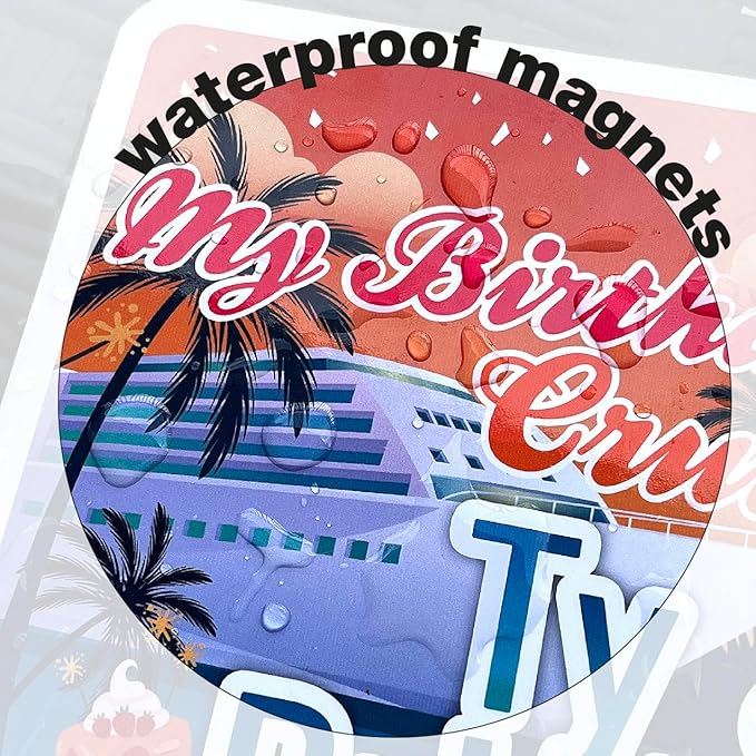 Custom Magnets for Birthday and Cruise Cabin Doors LARGE 8x10 inches, Birthday Cruise Door Decorations | Anniversary Cruise Magnets | Cabin Door Magnets (Large)