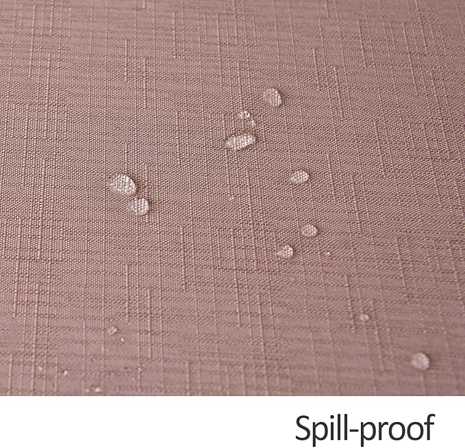 maxmill Rectangle Slubby Textured Tablecloth Waterproof Spillproof Wrinkle Free Table Cloth, Kitchen Dining Room Decoration, Fabric Table Cover for Holiday Party Dinner, 52 x 70 Inch, Dusty Pink