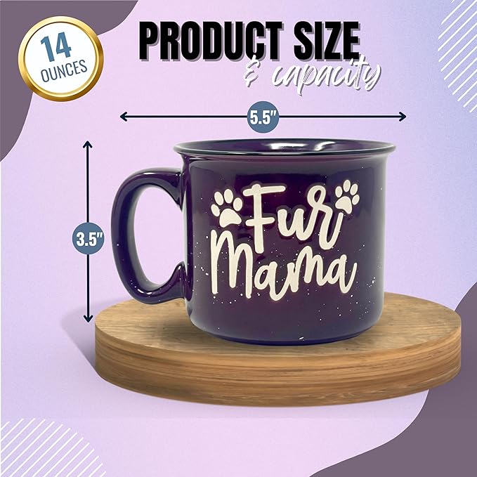 Cute Funny Coffee Mug for Dog Lovers - Dog Mom, Dog Dad, Fur Mama - Unique Fun Gifts for Her, Dad, Mom, Sister, Teacher, Coworkers - Coffee Cups & Mugs with Quotes