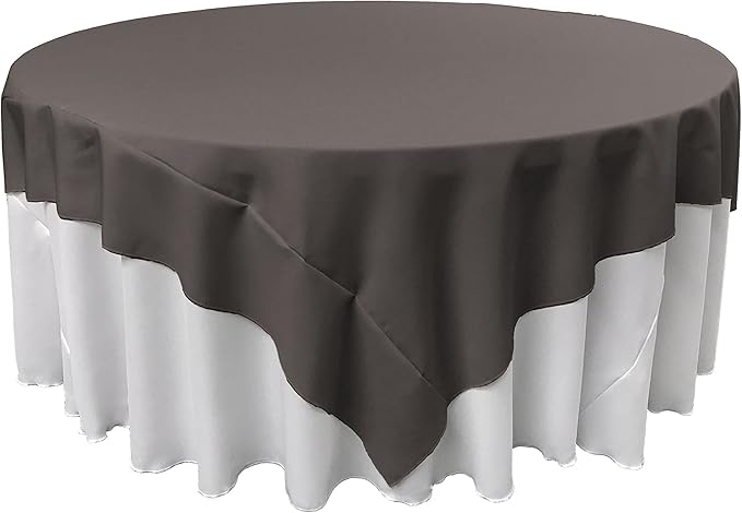 LA Linen Polyester Poplin Washable Square Tablecloth, Stain and Wrinkle Resistant Table Cover 72x72, Fabric Table Cloth for Dinning, Kitchen, Party, Holiday 72 by 72-Inch, Charcoal