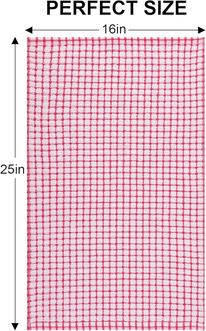 Kitinjoy Cotton 24 Pack Terry Kitchen Towels, 16 x 25 Inches Super Soft and Absorbent Dish Towels, Quick Drying Hand Towels for Kitchen Drying, Multiple Colour