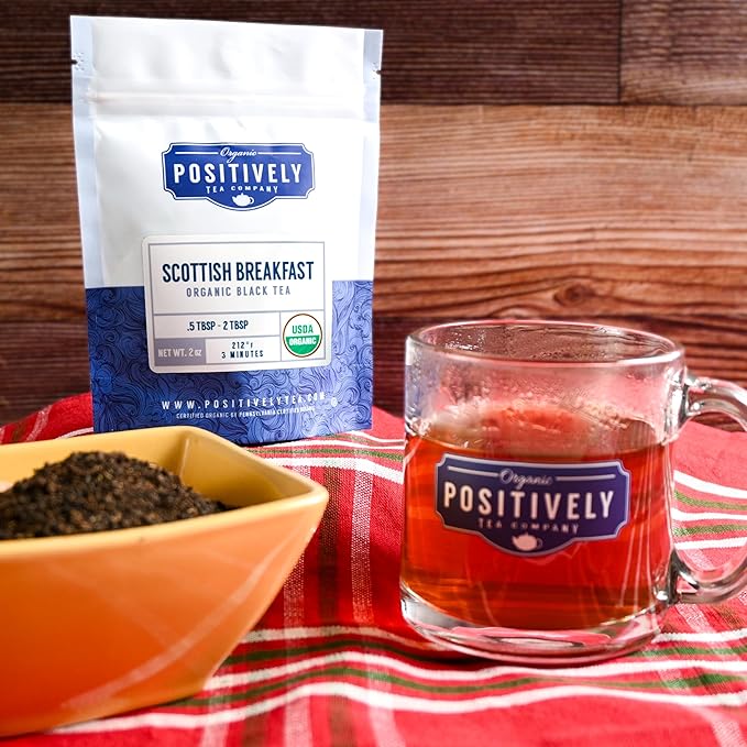 Organic Positively Tea Company, Scottish Breakfast Black Tea, Loose Leaf, 4 Ounce