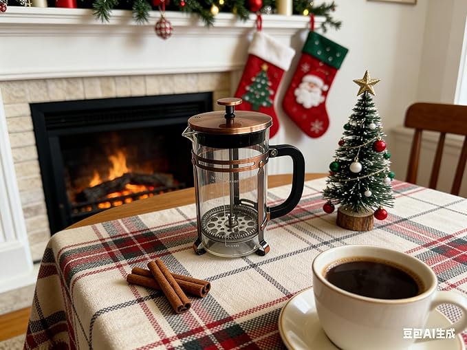 French Press Coffee Maker 34 oz, 304 Stainless Steel Double Mesh Filter, Borosilicate Glass, Heat-Resistant, BPA-Free, Large Capacity for Family & Office, Great Gift