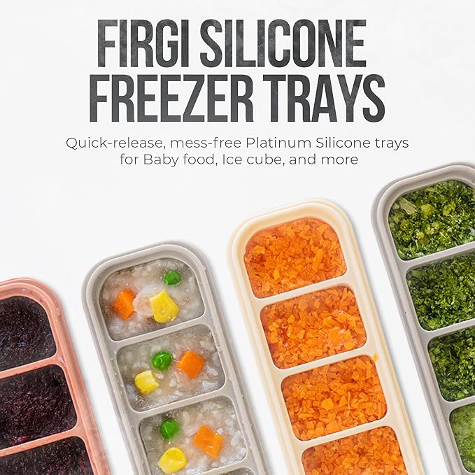 0.7 oz/12 Sections Silicone Ice Cube Freezer Tray with Lid, 100% Food-Grade Platinum Silicone,Leak Resistance & Dishwasher Safe for Baby Food Prep,Breast Milk,Purees - Korean Made, Beige
