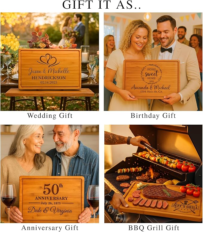 Personalized Housewarming Gifts - New Homeowner Cutting Board Gifts, Real Estate Closing Gift for Client, First Time House Buyers, Home Buyers, New Apartment & Neighbor Realtor, Valentines Day Gifts