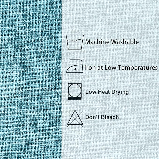 Hiasan 2 Pack Faux Linen Rectangle Tablecloth - Wrinkle and Stain Resistant Washable Table Cloth for Kitchen Dining Room Holiday Table Cover for Dinner, Teal, 60 x 140 Inch