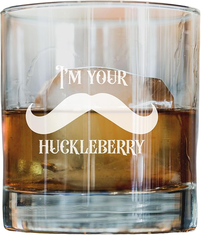 Madi Kay Designs Doc Holiday Quote Engraved Whiskey Glass | Funny and Sarcastic Tombstone Movie Quotes | Personalized Cocktail Glassware for Men 10.5 oz (Huckleberry)