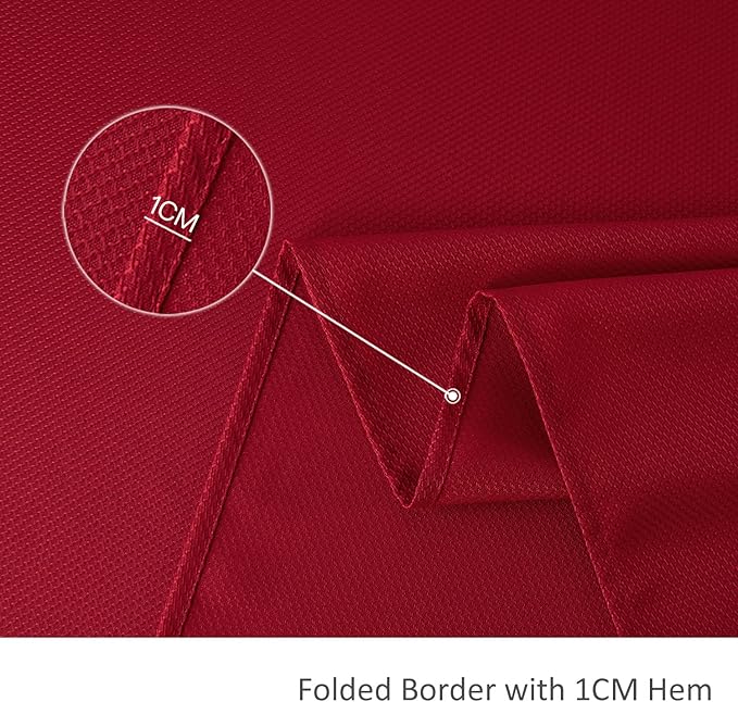 maxmill Jacquard Square Tablecloth Waterproof Spillproof Wrinkle Resistant Soft Textured Table Cloth for Dinner and Party Washable Polyester Fabric, Indoor and Outdoor Use, 60 x 60 Inch, Red
