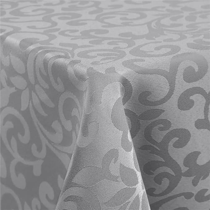 Tablecloth Tablecloth Rectangular Polyester Tablecloth Jacquard Dyeing Tablecloth Tablecloth Table Decoration and Accessories for Restaurant Cafe(Gray,130x220cm(Rectangle))