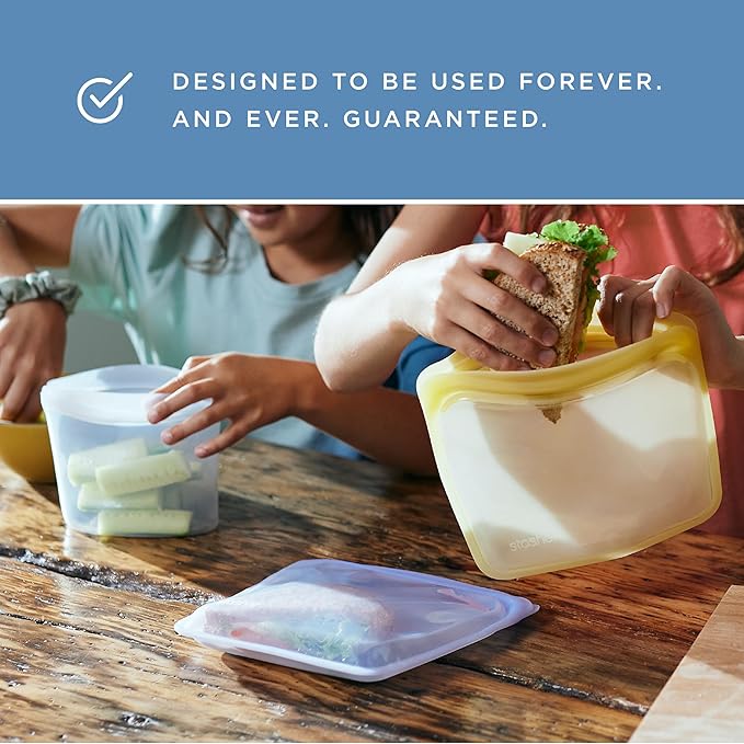 Stasher Silicone Reusable Storage Bag, 6-Cup Bowl, Reusable Freezer Bag, Microwave, Dishwasher, Oven Safe, Sous Vide, Premium Lunch Container, Eco Friendly, Food Storage Bag, Snack Bag, 48 oz, Clear