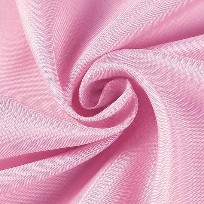 Efavormart Round Tablecloth, 120 Inch Stain & Wrinkle Resistant Washable Table Cloth, Decorative Polyester Fabric Table Cover for Banquet, Wedding, Dining - Pink